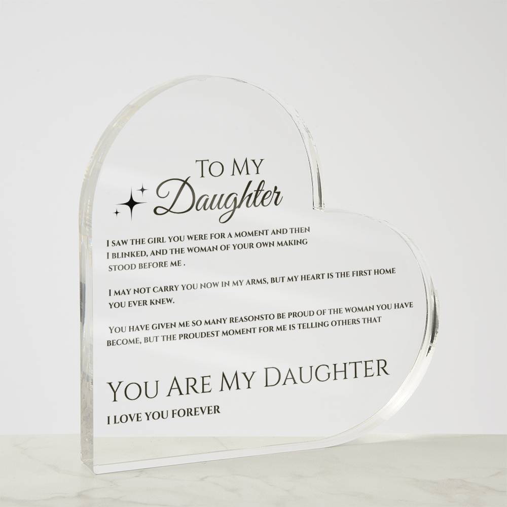 To My Daughter: Heart's First Home Plaque