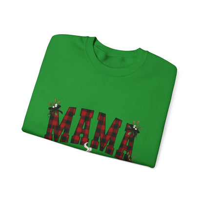 Plaid "Mama" & Hot Cocoa Cozy Christmas Crewneck Sweatshirt
