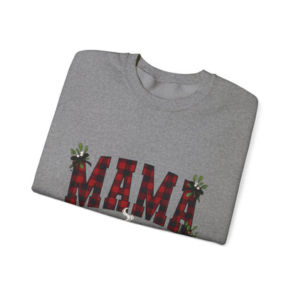 Plaid "Mama" & Hot Cocoa Cozy Christmas Crewneck Sweatshirt